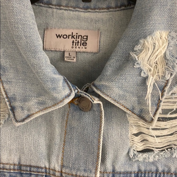 Working Title Denim Distressed Jacket Size Large - Picture 9 of 16
